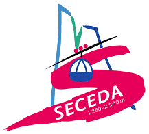 Logo Seceda cableways in Ortisei in Val Gardena in the Dolomites