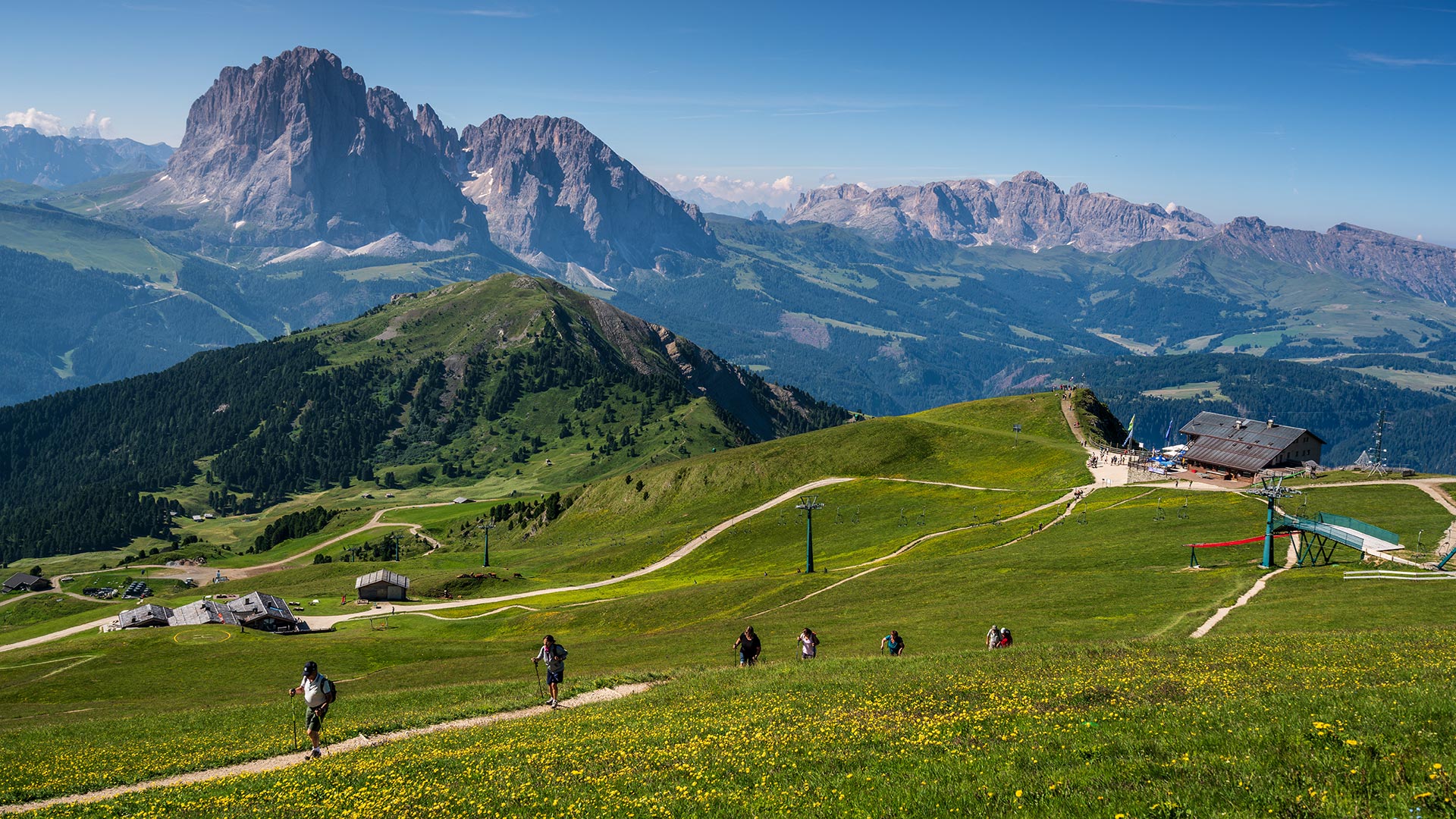 Summer Seceda Cableways AG Ortisei In Val Gardena Dolomites