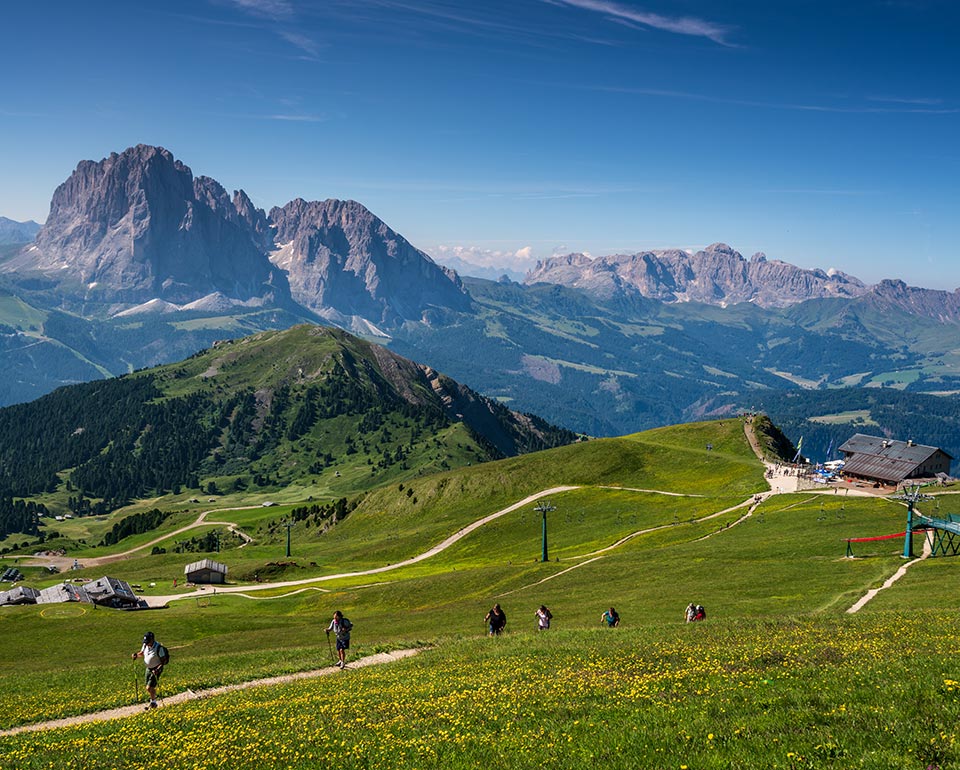 Hiking - Seceda cableways in Ortisei in Val Gardena