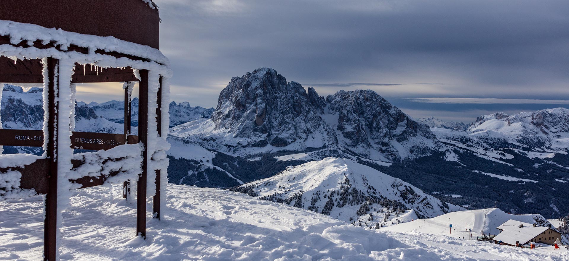 Panoramapoint at Seceda in Ortisei in Val Gardena in South Tyrol