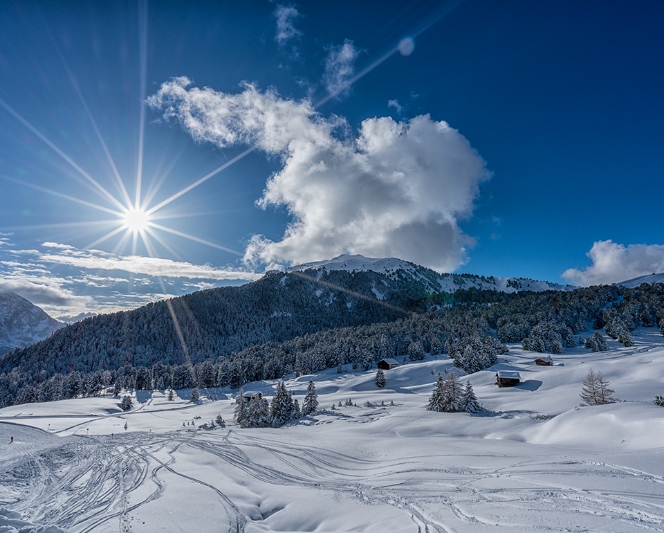 Discover the winter at Seceda in Ortisei in Val Gardena in the heart of the Dolomites
